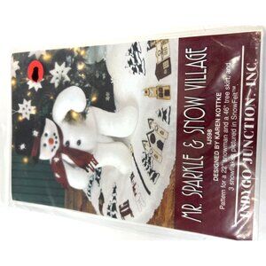 Indigo Junction Mr. Sparkle & Snow Village Pattern Kit For Snowman Tree Skirt &